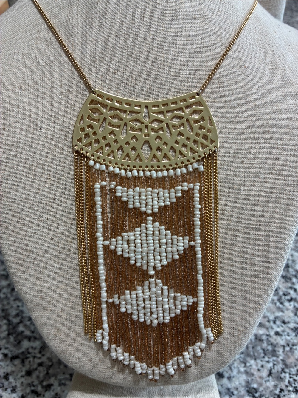 Stella & Dot Avalon Beaded Fringe Necklace